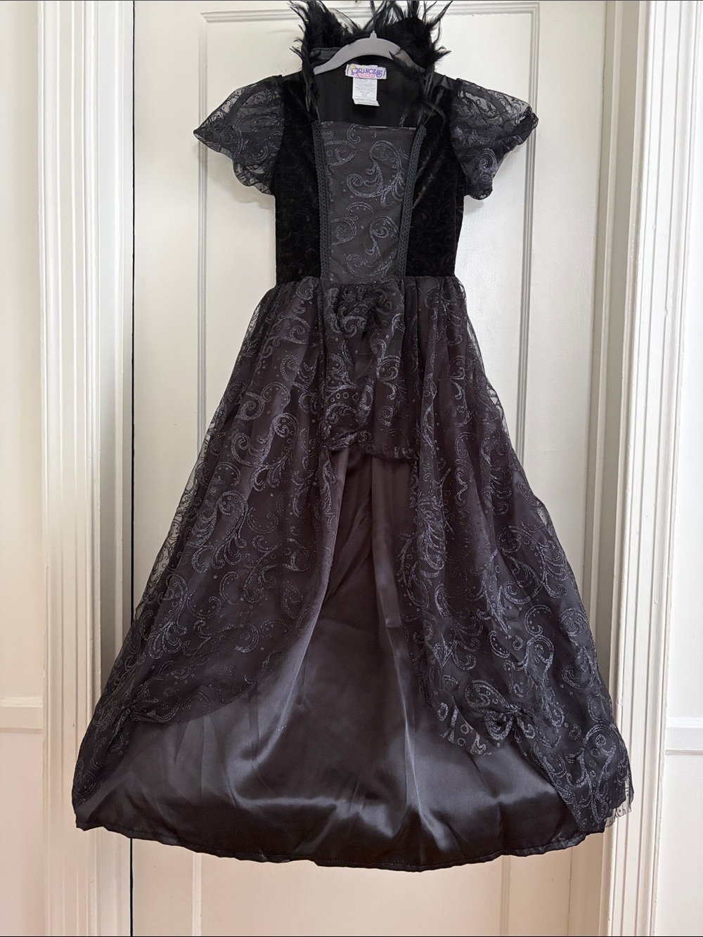 Girls Size XL Dark Princess Black Dress Evil Queen Halloween Costume